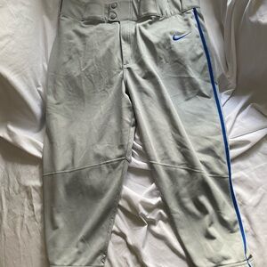 Nike Gray Athletic Pants with Blue Stripe